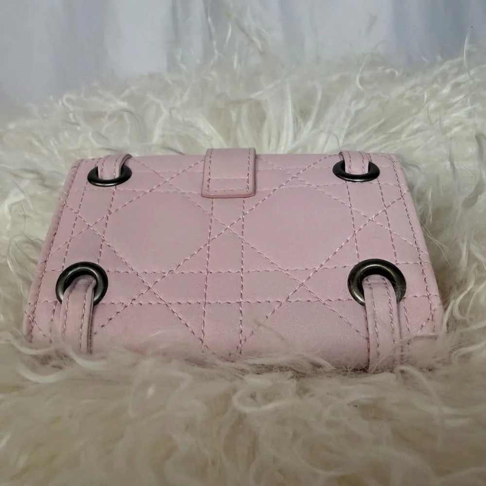 NWT Dior Light Pink Quilted Wallet